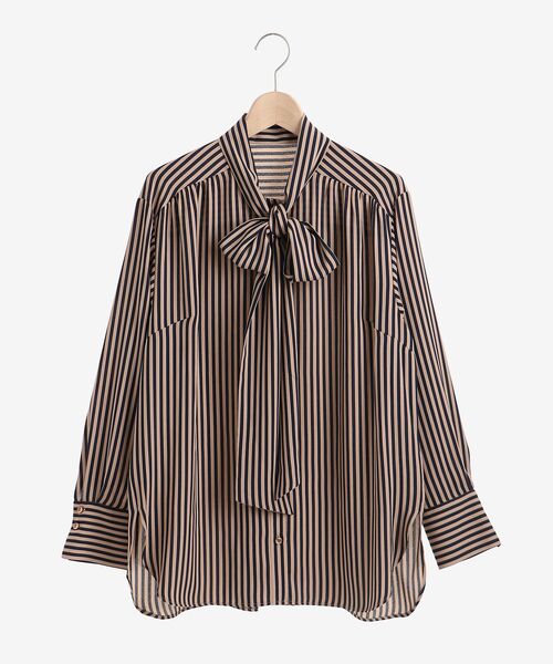 le.coeur blanc(ルクールブラン)の「ストライプボウタイブラウスⅡ(シャツ/ブラウス・レディース・ベージュ系その他2/ブルー系その他4・38)」の3枚目の写真