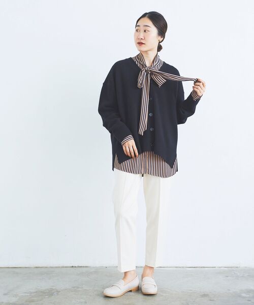 le.coeur blanc(ルクールブラン)の「ストライプボウタイブラウスⅡ(シャツ/ブラウス・レディース・ベージュ系その他2/ブルー系その他4・38)」の4枚目の写真