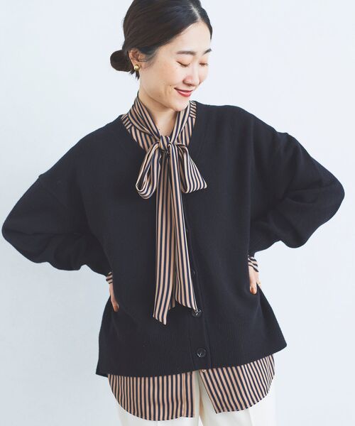 le.coeur blanc(ルクールブラン)の「ストライプボウタイブラウスⅡ(シャツ/ブラウス・レディース・ベージュ系その他2/ブルー系その他4・38)」の6枚目の写真