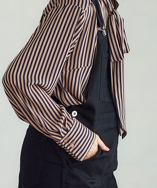 le.coeur blanc(ルクールブラン)の「ストライプボウタイブラウスⅡ(シャツ/ブラウス・レディース・ベージュ系その他2/ブルー系その他4・38)」の8枚目の写真