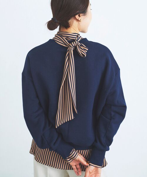 le.coeur blanc(ルクールブラン)の「ストライプボウタイブラウスⅡ(シャツ/ブラウス・レディース・ベージュ系その他2/ブルー系その他4・38)」の12枚目の写真