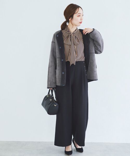 le.coeur blanc(ルクールブラン)の「ストライプボウタイブラウスⅡ(シャツ/ブラウス・レディース・ベージュ系その他2/ブルー系その他4・38)」の15枚目の写真