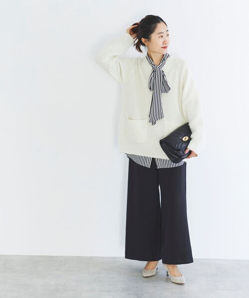 le.coeur blanc(ルクールブラン)の「ストライプボウタイブラウスⅡ(シャツ/ブラウス・レディース・ベージュ系その他2/ブルー系その他4・38)」の20枚目の写真