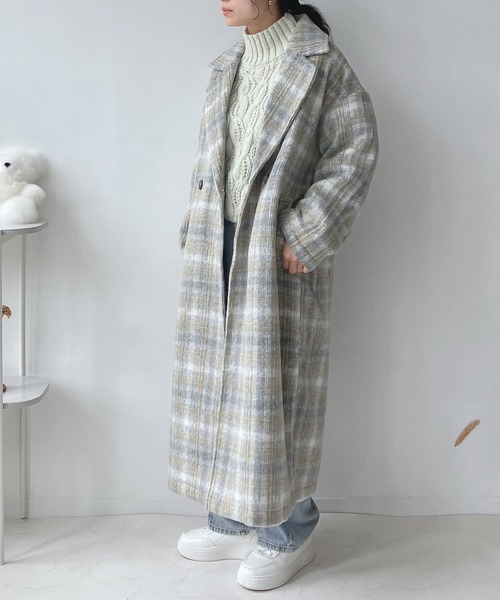 AS KNOW AS plus（アズノゥアズプラス）の「♪スリットテーラーロングコート　【2023AWアイテム】（チェスターコート・レディース・アイボリー/ブラック/モカ/ブルー/イエロー系その他/ブラウン系/グレー系/ダークブラウン/アイボリー系・FREE）」の10枚目の写真