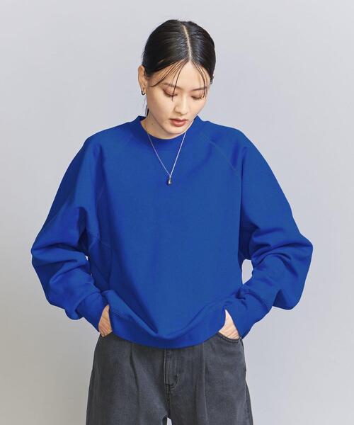 コットン裏起毛ステッチスウェットプルオーバー-ウォッシャブル-