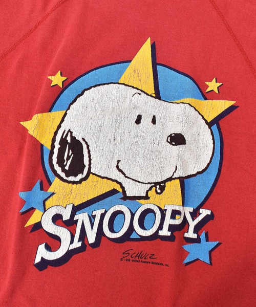 SNOOPY(スヌーピー)の「【ヴィンテージ古着】80's SNOOPY / スヌーピー プリントスウェット USA製(スウェット・メンズ・レッド・MEDIUM)」の4枚目の写真
