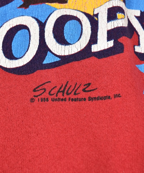 SNOOPY(スヌーピー)の「【ヴィンテージ古着】80's SNOOPY / スヌーピー プリントスウェット USA製(スウェット・メンズ・レッド・MEDIUM)」の5枚目の写真