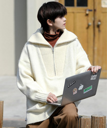 neos | 【neos -addictive design-】ビッグシルエット モヘアライク ハイネック ハーフジップ ニット セーター(ニット/セーター)