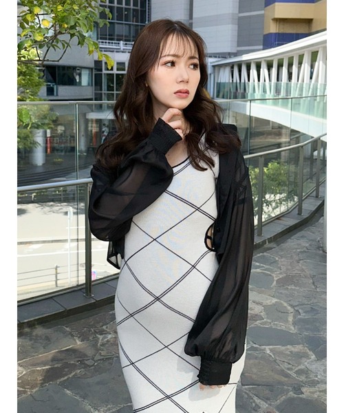 LIPSERVICE（リップサービス）の「マルチスリーブシアーシャツ（シャツ/ブラウス・レディース・ブルー/ブラック/ホワイト・M/S）」の3枚目の写真