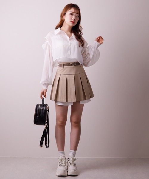 LIPSERVICE（リップサービス）の「マルチスリーブシアーシャツ（シャツ/ブラウス・レディース・ブルー/ブラック/ホワイト・M/S）」の6枚目の写真