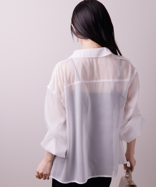 LIPSERVICE（リップサービス）の「マルチスリーブシアーシャツ（シャツ/ブラウス・レディース・ブルー/ブラック/ホワイト・M/S）」の12枚目の写真