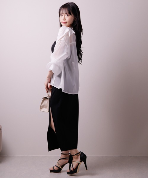 LIPSERVICE（リップサービス）の「マルチスリーブシアーシャツ（シャツ/ブラウス・レディース・ブルー/ブラック/ホワイト・M/S）」の14枚目の写真