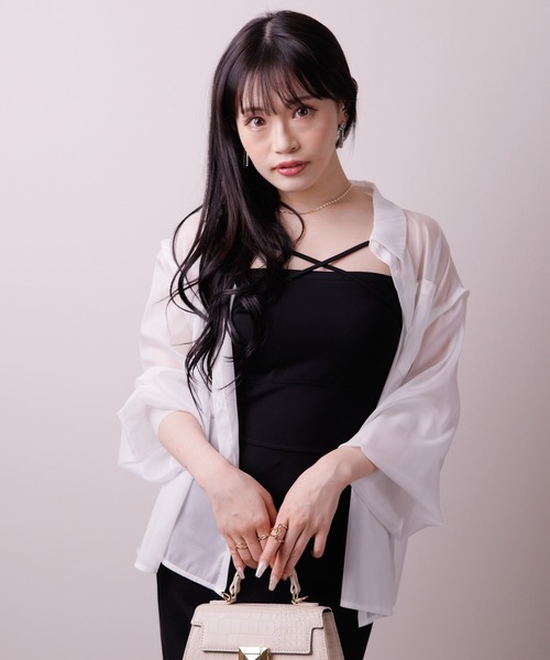 LIPSERVICE（リップサービス）の「マルチスリーブシアーシャツ（シャツ/ブラウス・レディース・ブルー/ブラック/ホワイト・M/S）」の15枚目の写真