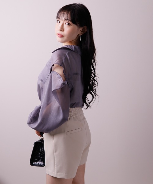 LIPSERVICE（リップサービス）の「マルチスリーブシアーシャツ（シャツ/ブラウス・レディース・ブルー/ブラック/ホワイト・M/S）」の17枚目の写真