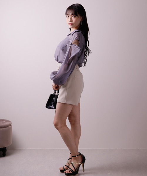 LIPSERVICE（リップサービス）の「マルチスリーブシアーシャツ（シャツ/ブラウス・レディース・ブルー/ブラック/ホワイト・M/S）」の21枚目の写真