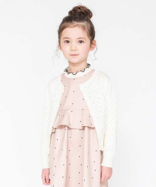 BRANSHES（ブランシェス）の「【プチキメ服】ニットカーディガン（カーディガン/ボレロ・キッズ・アイボリー/グリーン/ネイビー・S/L/XL/M）」の2枚目の写真