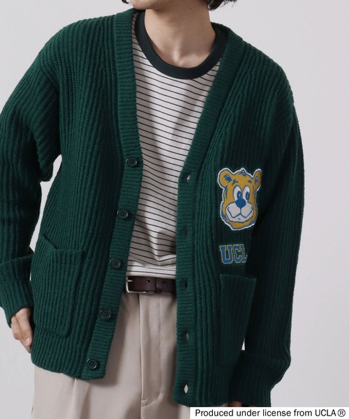 UCLA(ユーシーエルエー)の「UCLA ベアーワッペン付きルーズサイズカーディガン(カーディガン/ボレロ・メンズ・グレイッシュベージュ/ブラック/ネイビー/マスタード/グリーン・L/M)」の22枚目の写真