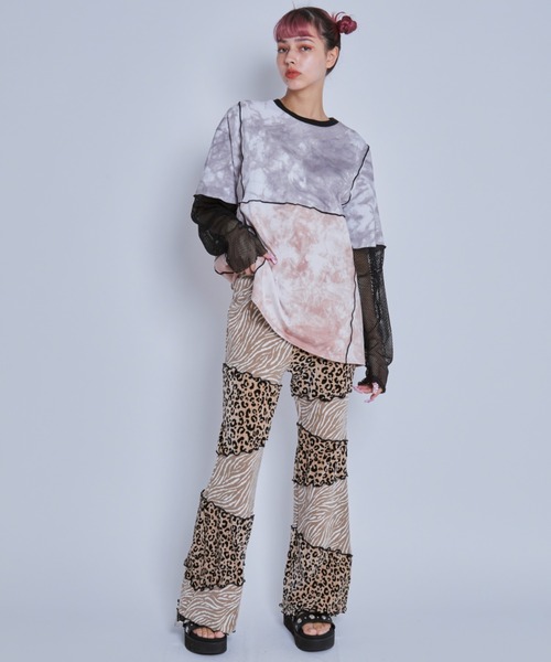 Candy Stripper（キャンディストリッパー）の「CND ANIMALS FLARE パンツ（その他パンツ・レディース・ベージュ/ブラック・2）」の3枚目の写真