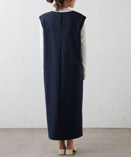 PUAL CE CIN(ピュアルセシン)の「TRキーネックワンピース(ジャンパースカート・レディース・ネイビー/ベージュ・FREE)」の18枚目の写真