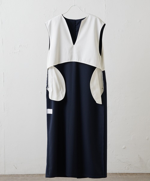 PUAL CE CIN(ピュアルセシン)の「TRキーネックワンピース(ジャンパースカート・レディース・ネイビー/ベージュ・FREE)」の19枚目の写真