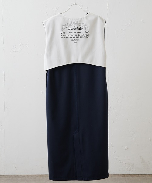 PUAL CE CIN(ピュアルセシン)の「TRキーネックワンピース(ジャンパースカート・レディース・ネイビー/ベージュ・FREE)」の15枚目の写真