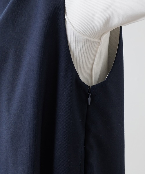 PUAL CE CIN(ピュアルセシン)の「TRキーネックワンピース(ジャンパースカート・レディース・ネイビー/ベージュ・FREE)」の10枚目の写真