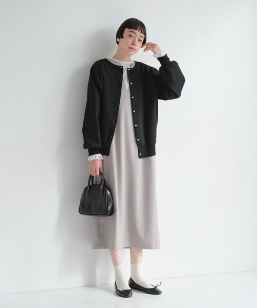 PUAL CE CIN(ピュアルセシン)の「TRキーネックワンピース(ジャンパースカート・レディース・ネイビー/ベージュ・FREE)」の13枚目の写真