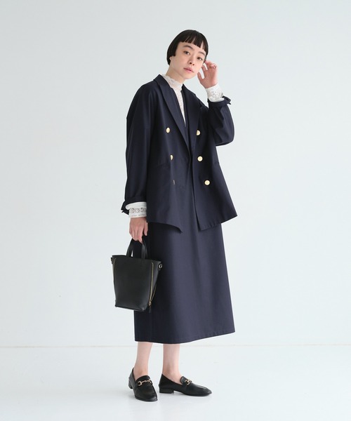 PUAL CE CIN(ピュアルセシン)の「TRキーネックワンピース(ジャンパースカート・レディース・ネイビー/ベージュ・FREE)」の9枚目の写真