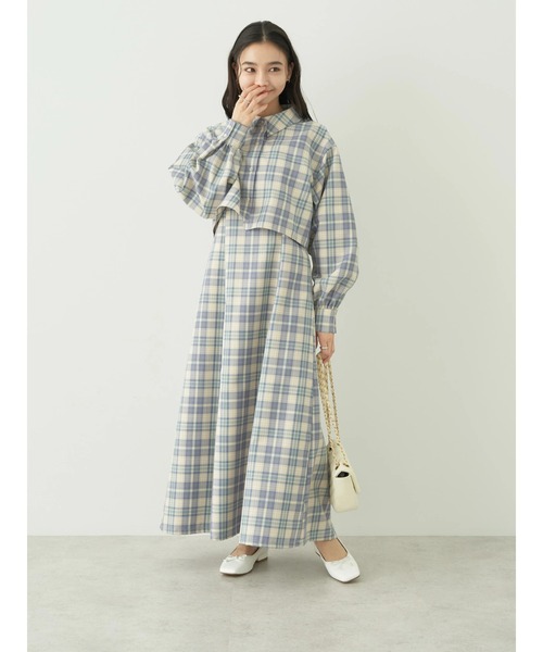 earth music&ecology(アースミュージックアンドエコロジー)の「CHECKショートシャツジャケット(ブルゾン・レディース・グリーン系その他2/ブルー系その他4・FREE)」の17枚目の写真