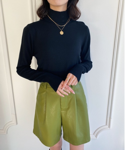 thank U more（サンキューモア）の「ハイネック タートル ニット プルオーバー（ニット/セーター・レディース・ブラック/ホワイト/ライトブルー/ライトイエロー/キャメル・FREE）」の17枚目の写真