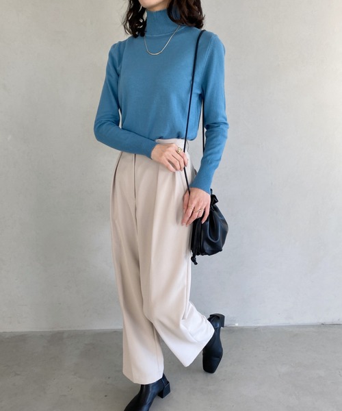 thank U more（サンキューモア）の「ハイネック タートル ニット プルオーバー（ニット/セーター・レディース・ブラック/ホワイト/ライトブルー/ライトイエロー/キャメル・FREE）」の15枚目の写真