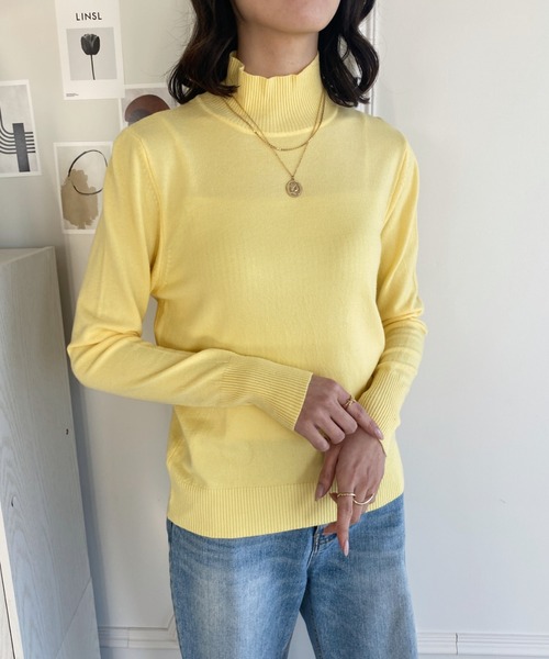 thank U more（サンキューモア）の「ハイネック タートル ニット プルオーバー（ニット/セーター・レディース・ブラック/ホワイト/ライトブルー/ライトイエロー/キャメル・FREE）」の18枚目の写真