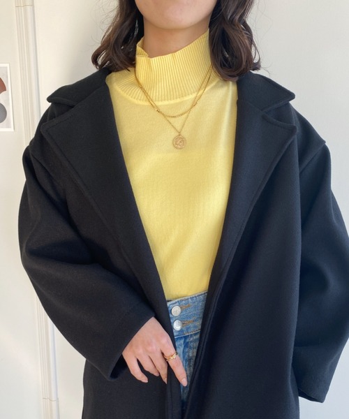 thank U more（サンキューモア）の「ハイネック タートル ニット プルオーバー（ニット/セーター・レディース・ブラック/ホワイト/ライトブルー/ライトイエロー/キャメル・FREE）」の9枚目の写真