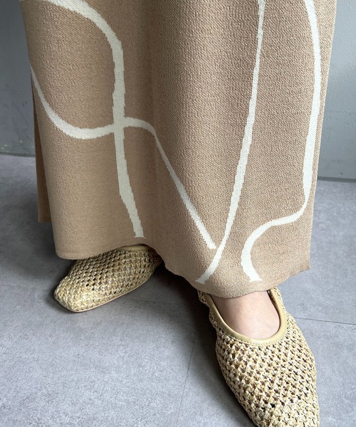 CAPRICIEUX LE'MAGE（カプリシューレマージュ）の「ラインジャガードスカート（スカート・レディース・チャコールグレー/ベージュ・FREE）」の20枚目の写真