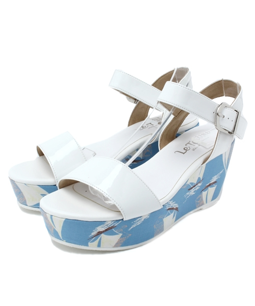 LE TALON（ルタロン）の「◇7.5CMプラットアンクルウエッジ（サンダル・レディース・ブラック/ホワイト/シルバー/アイボリー・36.5/37.5/35.5）」の2枚目の写真