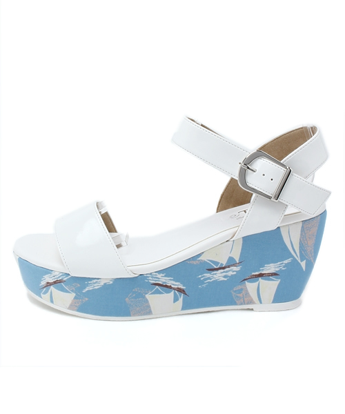 LE TALON（ルタロン）の「◇7.5CMプラットアンクルウエッジ（サンダル・レディース・ブラック/ホワイト/シルバー/アイボリー・36.5/37.5/35.5）」の9枚目の写真