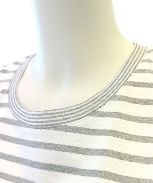 BDONNA(ビドンナ)の「compRession jersey ボーダー カットソー(Tシャツ/カットソー・レディース・ホワイト×ライトグレー/ホワイト×ブラック・MEDIUM)」の22枚目の写真