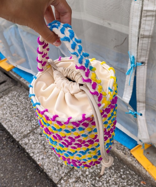 Casselini（キャセリーニ）の「Casselini(キャセリーニ)ロープバッグ（ハンドバッグ・レディース・オレンジ/ブルー/アイボリー・FREE）」の10枚目の写真