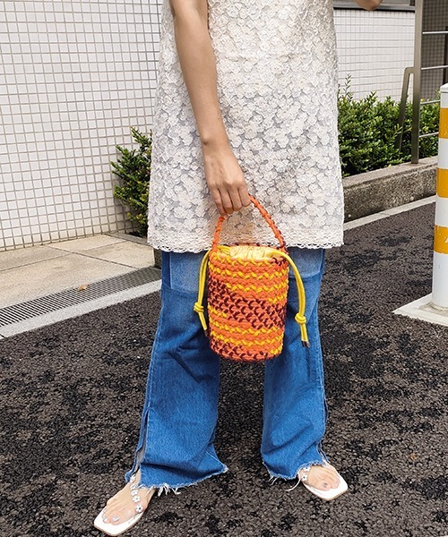 Casselini（キャセリーニ）の「Casselini(キャセリーニ)ロープバッグ（ハンドバッグ・レディース・オレンジ/ブルー/アイボリー・FREE）」の7枚目の写真