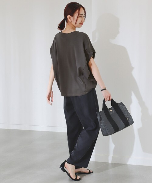 B:MING by BEAMS（ビーミングバイビームス）の「B:MING by BEAMS / シルケット フォルム プルオーバー（Tシャツ/カットソー・レディース・モカ/チャコールグレー/オフホワイト・FREE）」の21枚目の写真