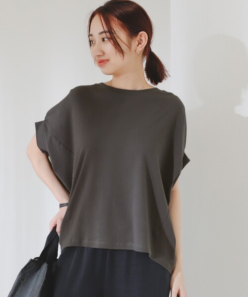 B:MING by BEAMS（ビーミングバイビームス）の「B:MING by BEAMS / シルケット フォルム プルオーバー（Tシャツ/カットソー・レディース・モカ/チャコールグレー/オフホワイト・FREE）」の19枚目の写真