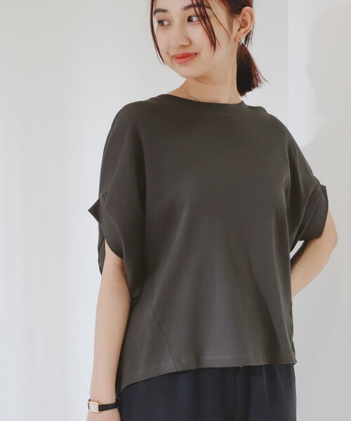 B:MING by BEAMS（ビーミングバイビームス）の「B:MING by BEAMS / シルケット フォルム プルオーバー（Tシャツ/カットソー・レディース・モカ/チャコールグレー/オフホワイト・FREE）」の17枚目の写真