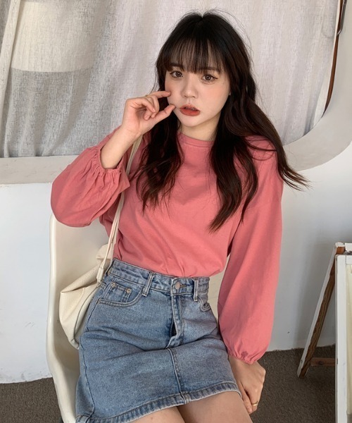.KOM(ドットコム)の「A'GEM/9 × .kom『.kom/ドットケーオーエム』 パフ袖ブラウス(Tシャツ/カットソー・レディース・ライトブルー/ホワイト/ピンク/ライトグリーン/マスタード・FREE)」の5枚目の写真