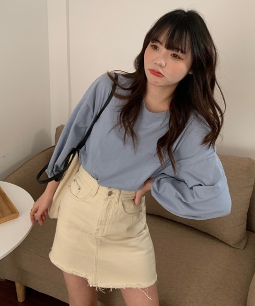 .KOM(ドットコム)の「A'GEM/9 × .kom『.kom/ドットケーオーエム』 パフ袖ブラウス(Tシャツ/カットソー・レディース・ライトブルー/ホワイト/ピンク/ライトグリーン/マスタード・FREE)」の16枚目の写真
