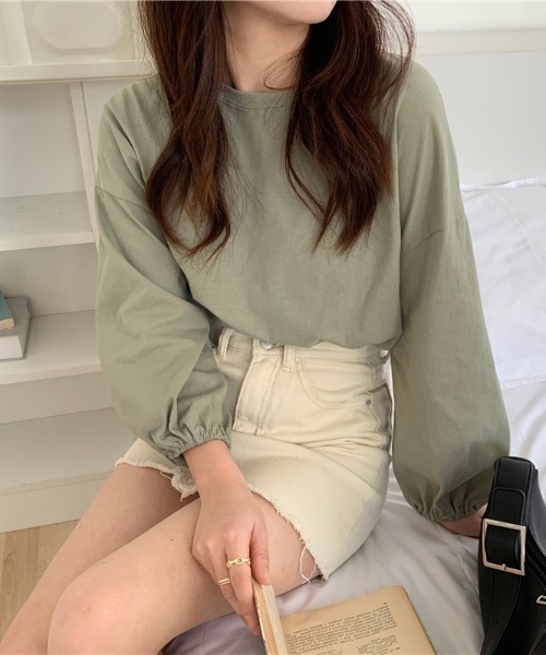 .KOM(ドットコム)の「A'GEM/9 × .kom『.kom/ドットケーオーエム』 パフ袖ブラウス(Tシャツ/カットソー・レディース・ライトブルー/ホワイト/ピンク/ライトグリーン/マスタード・FREE)」の13枚目の写真