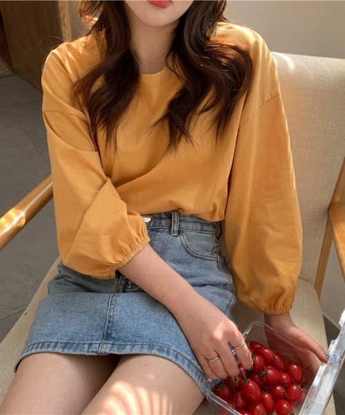.KOM(ドットコム)の「A'GEM/9 × .kom『.kom/ドットケーオーエム』 パフ袖ブラウス(Tシャツ/カットソー・レディース・ライトブルー/ホワイト/ピンク/ライトグリーン/マスタード・FREE)」の22枚目の写真