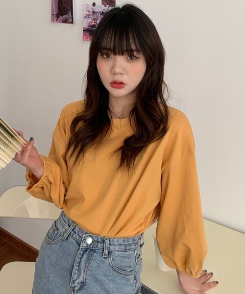 .KOM(ドットコム)の「A'GEM/9 × .kom『.kom/ドットケーオーエム』 パフ袖ブラウス(Tシャツ/カットソー・レディース・ライトブルー/ホワイト/ピンク/ライトグリーン/マスタード・FREE)」の20枚目の写真