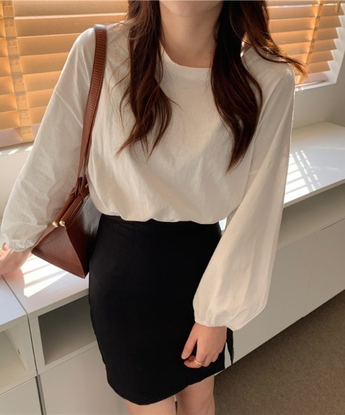.KOM(ドットコム)の「A'GEM/9 × .kom『.kom/ドットケーオーエム』 パフ袖ブラウス(Tシャツ/カットソー・レディース・ライトブルー/ホワイト/ピンク/ライトグリーン/マスタード・FREE)」の8枚目の写真