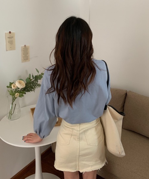 .KOM(ドットコム)の「A'GEM/9 × .kom『.kom/ドットケーオーエム』 パフ袖ブラウス(Tシャツ/カットソー・レディース・ライトブルー/ホワイト/ピンク/ライトグリーン/マスタード・FREE)」の17枚目の写真