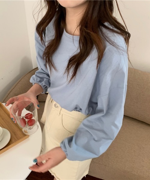 .KOM(ドットコム)の「A'GEM/9 × .kom『.kom/ドットケーオーエム』 パフ袖ブラウス(Tシャツ/カットソー・レディース・ライトブルー/ホワイト/ピンク/ライトグリーン/マスタード・FREE)」の15枚目の写真
